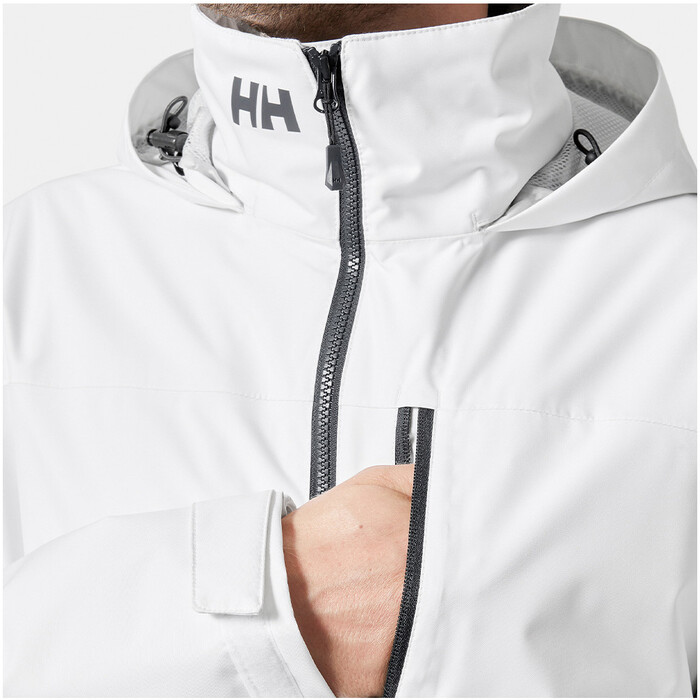 2024 Helly Hansen Hommes Crew Hooded Midlayer Sailing Jacket 2 34442 - White